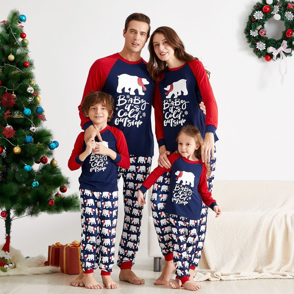 Matching Christmas Pajamas Family Set Its Cold Outside