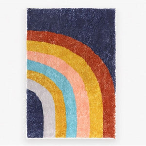 Nursery Soft Area Rug Blue Rainbow
