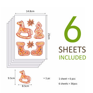 Pattern Wall Decals Cute Christmas Animals