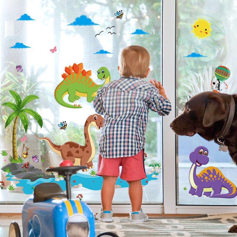 Cartoon Wall Decals Little Dinosaur World