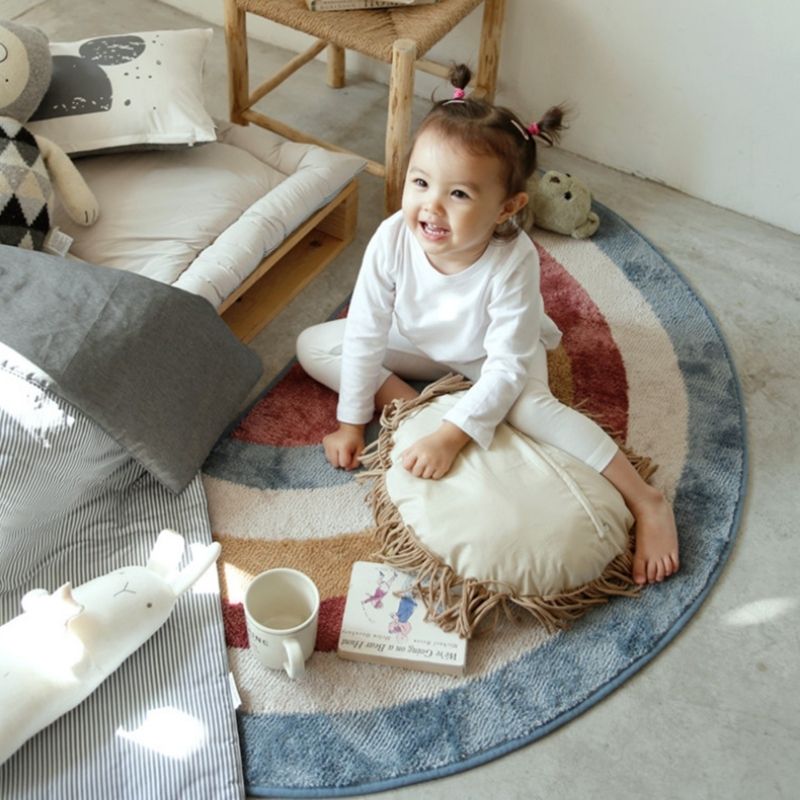 Soft Semicircle Area Rug Rainbow