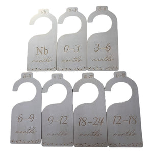 Creative Wooden Baby Closet Size Divider Hanger Set