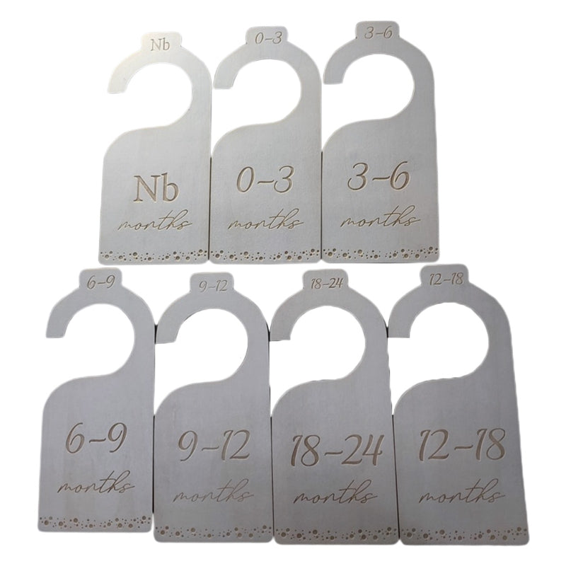 Creative Wooden Baby Closet Size Divider Hanger Set