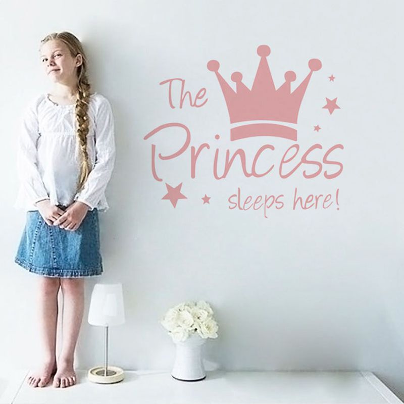 Quote Wall Decals Pink Crown Princess