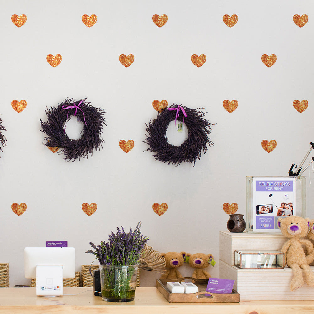 Pattern Wall Decals Shiny Hearts