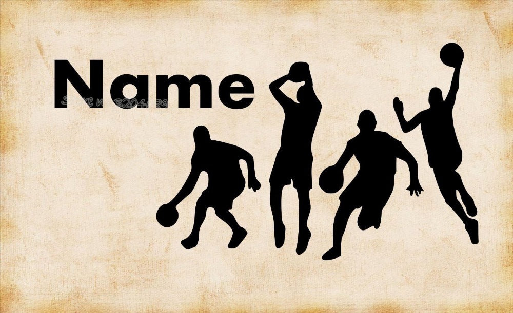 Custom Name Wall Sticker Basketbal