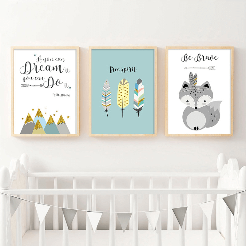 Fox Tribe Woodland Nursery Canvas Posters