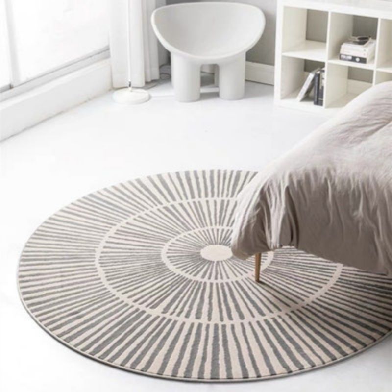 Nordic Area Round Rug Circle Stripes