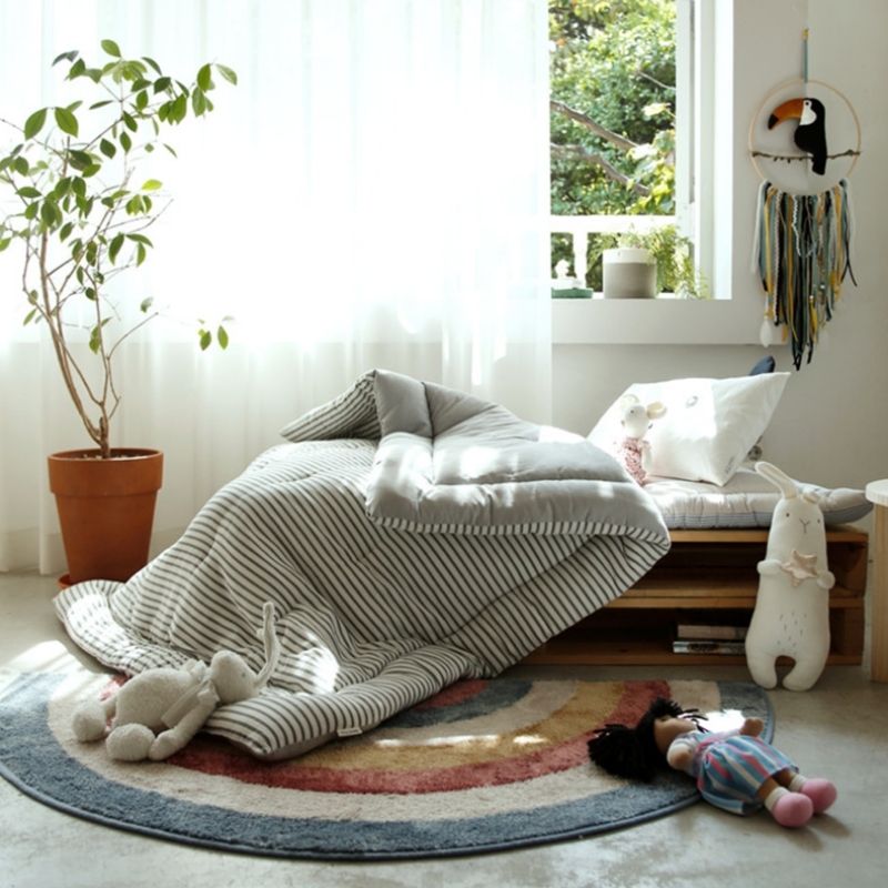 Soft Semicircle Area Rug Rainbow