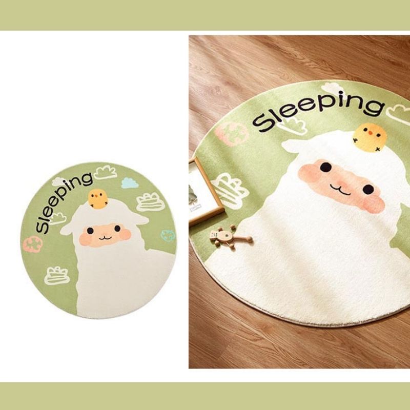 Round Area Rug Cute Animals