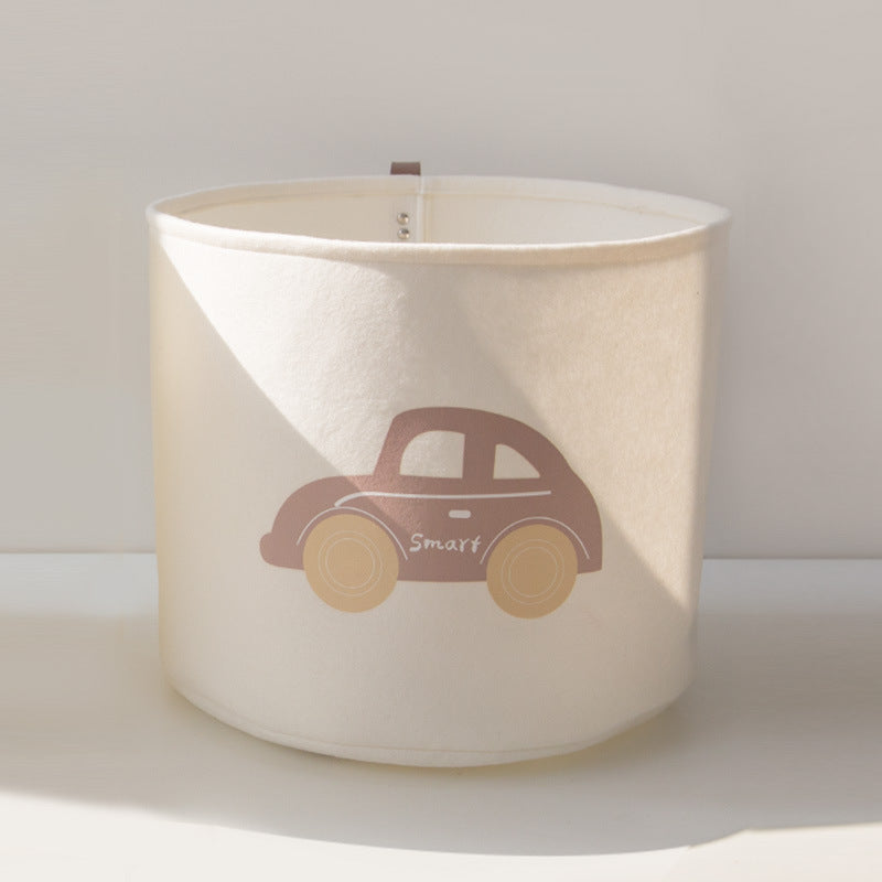 Cute Print Felt Toy Storage Basket