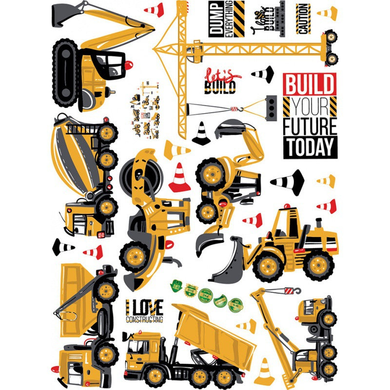 Cartoon Wall Decals Construction Works