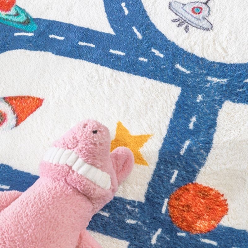 Round Area Rug Space Highway Road