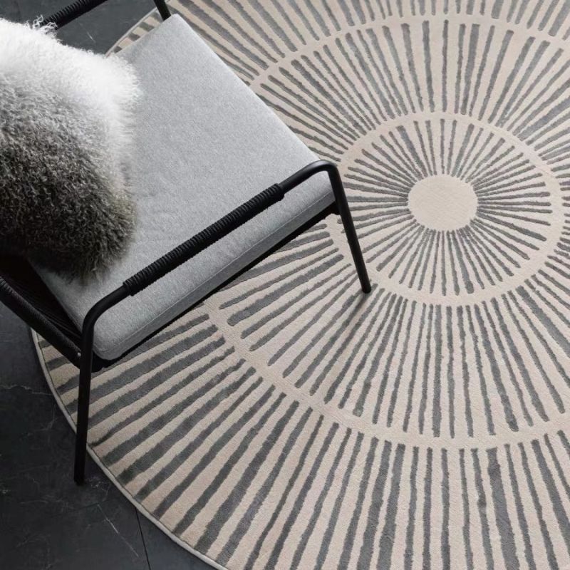 Nordic Area Round Rug Circle Stripes