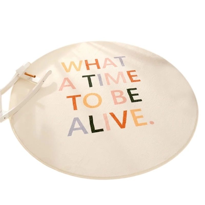 Round Area Rug Cartoon Rainbow