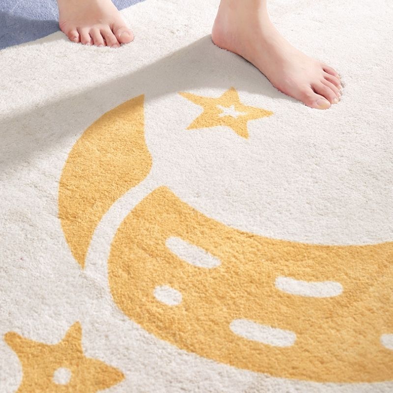 Round Area Rug Wavy Sky