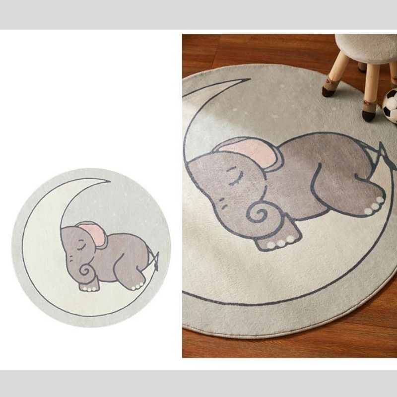 Round Area Rug Cute Animals