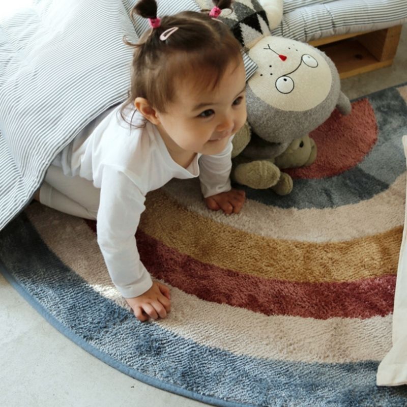 Soft Semicircle Area Rug Rainbow