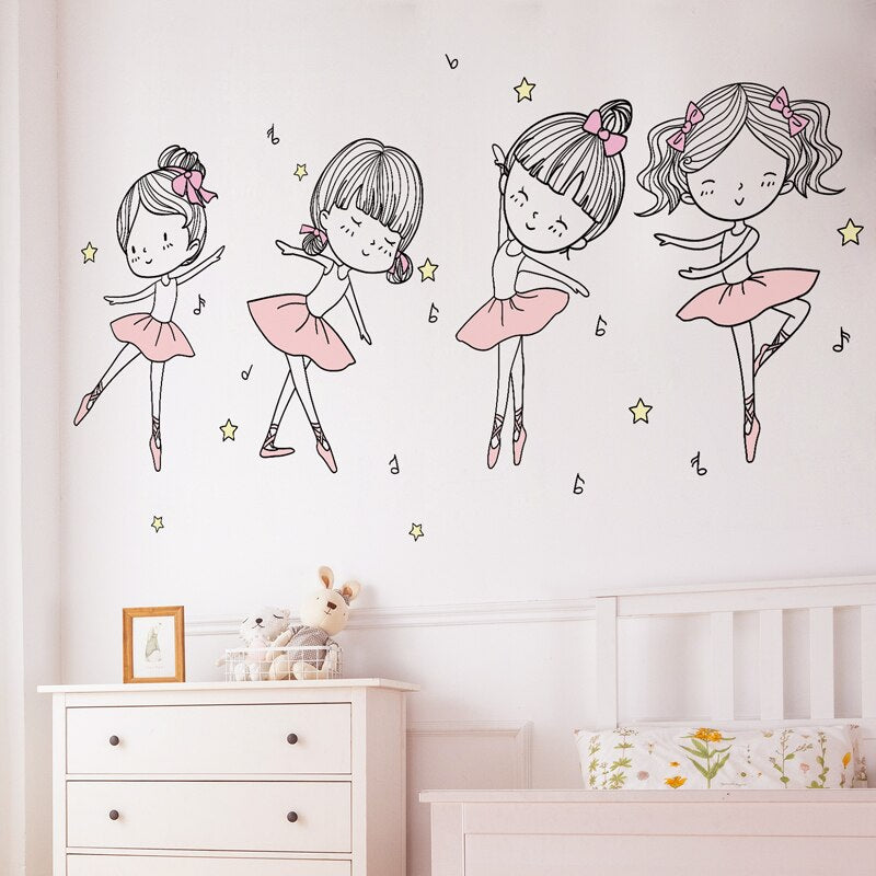 Nursery Wall Decals Ballet Dancers