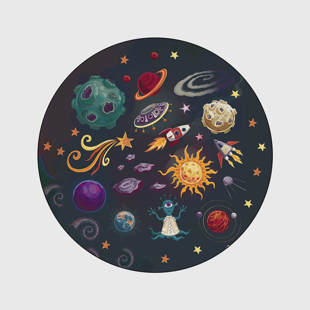 Round Rug Space Planets