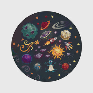 Round Rug Space Planets