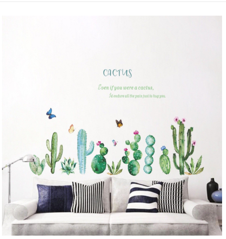 Cartoon Wall Decals Cactus Garden