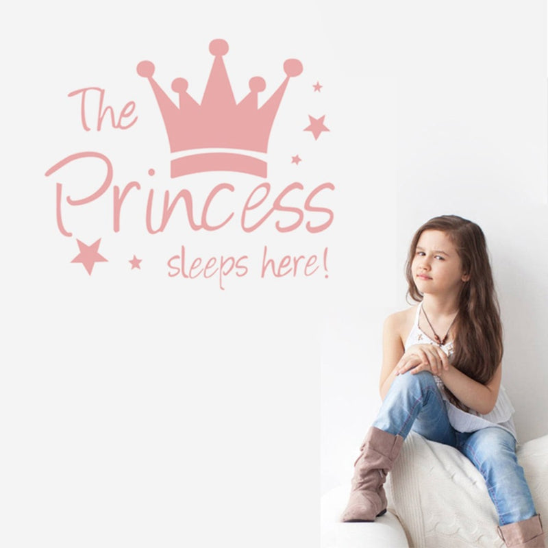 Quote Wall Decals Pink Crown Princess