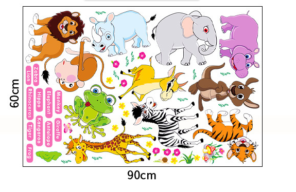Cartoon Wall Decals Animal Early Education