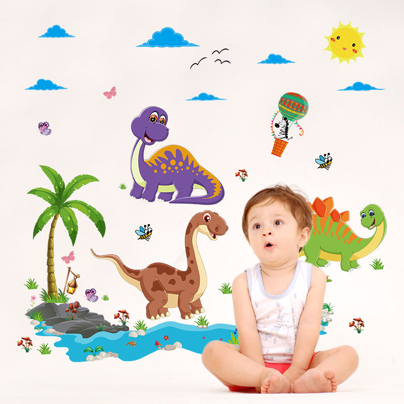 Cartoon Wall Decals Little Dinosaur World