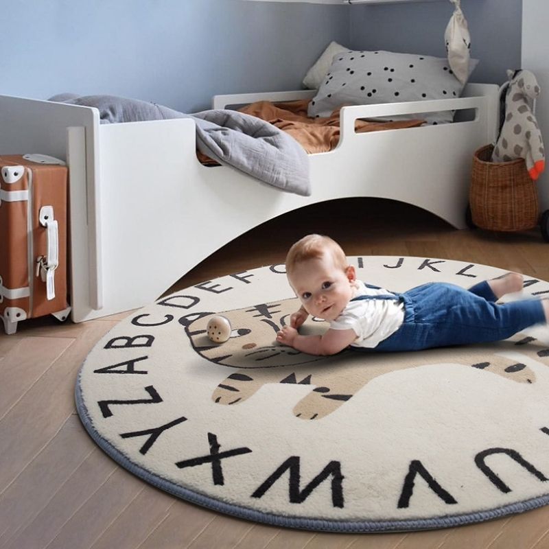Round Rug ABC Alphabet Animals