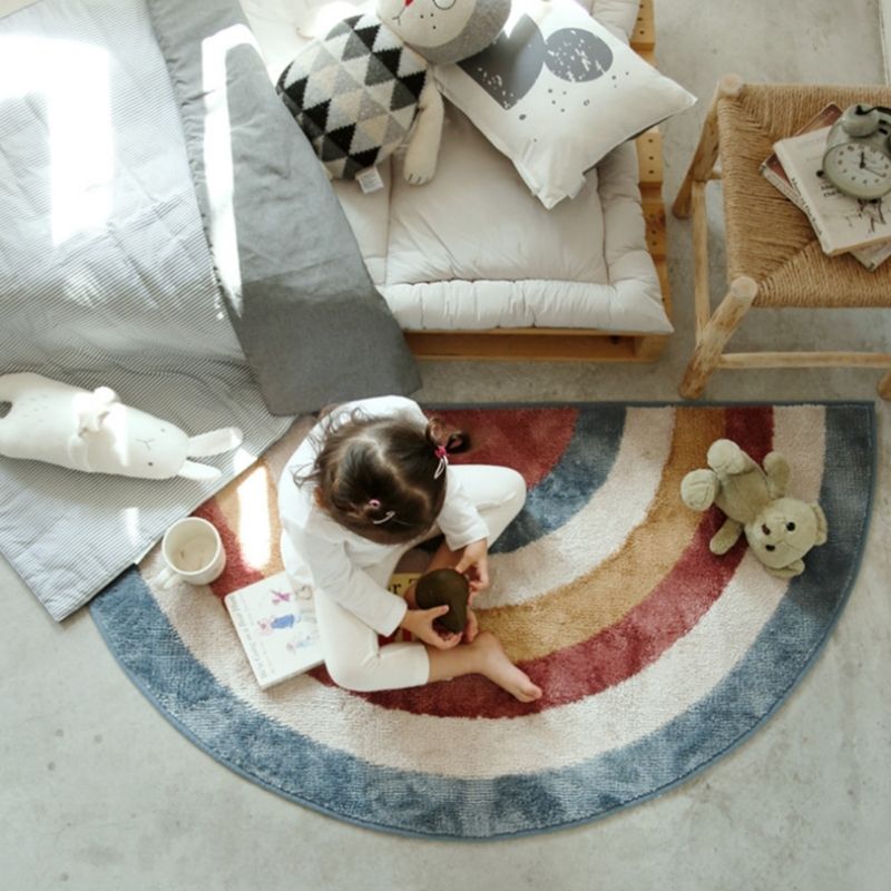 Soft Semicircle Area Rug Rainbow