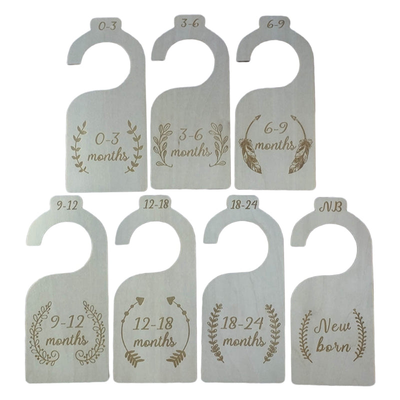 Creative Wooden Baby Closet Size Divider Hanger Set