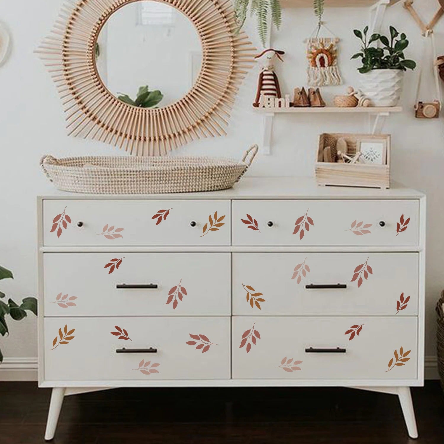 Pattern Wall Decals Boho Leaves