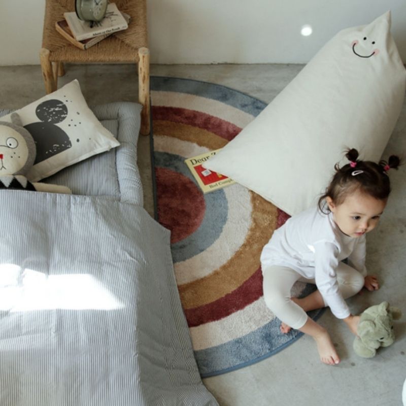 Soft Semicircle Area Rug Rainbow