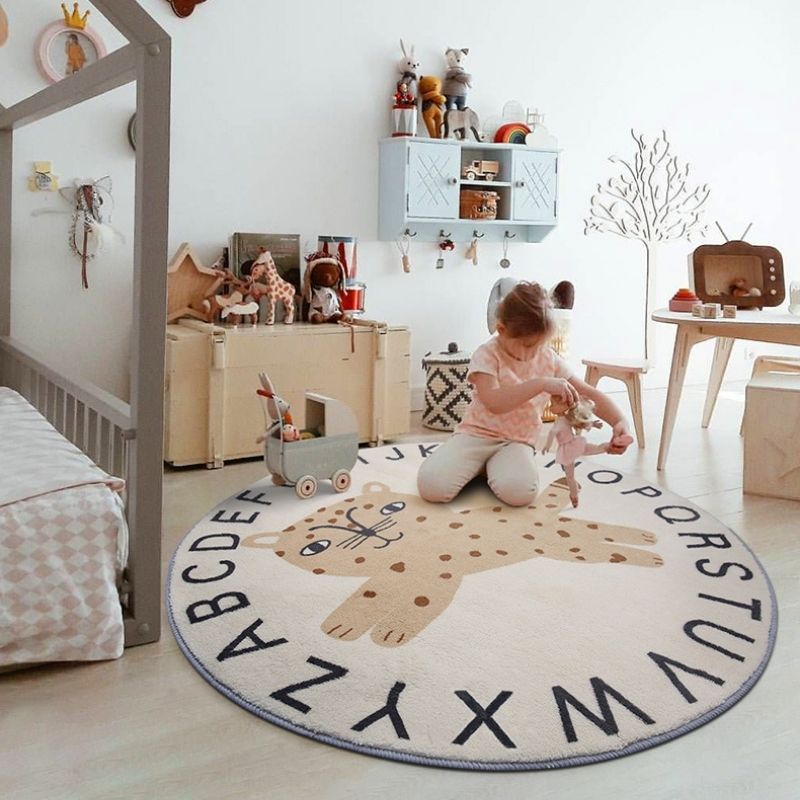 Round Rug ABC Alphabet Animals