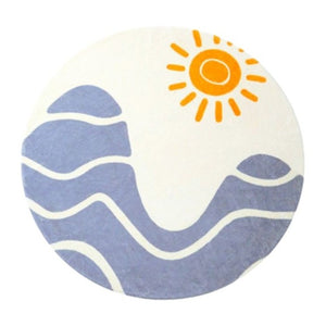 Round Area Rug Wavy Sky