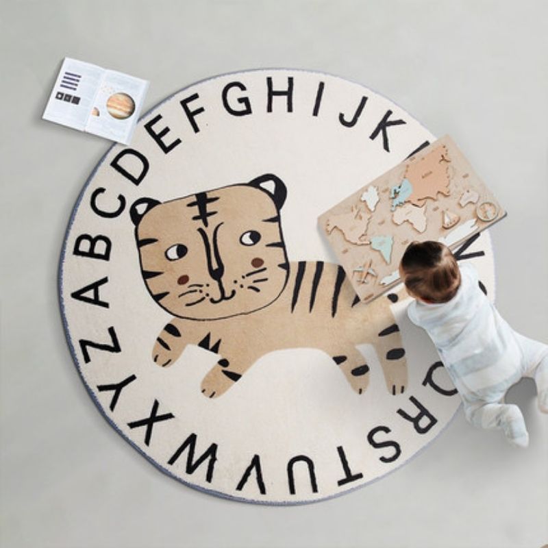 Round Rug ABC Alphabet Animals