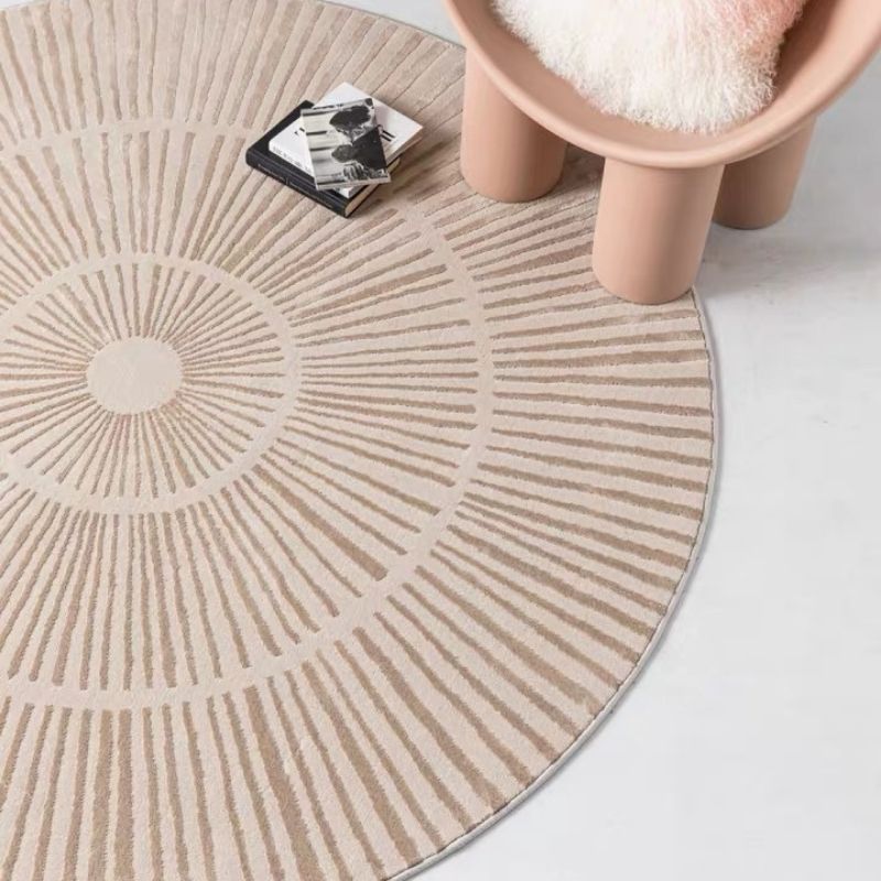 Nordic Area Round Rug Circle Stripes