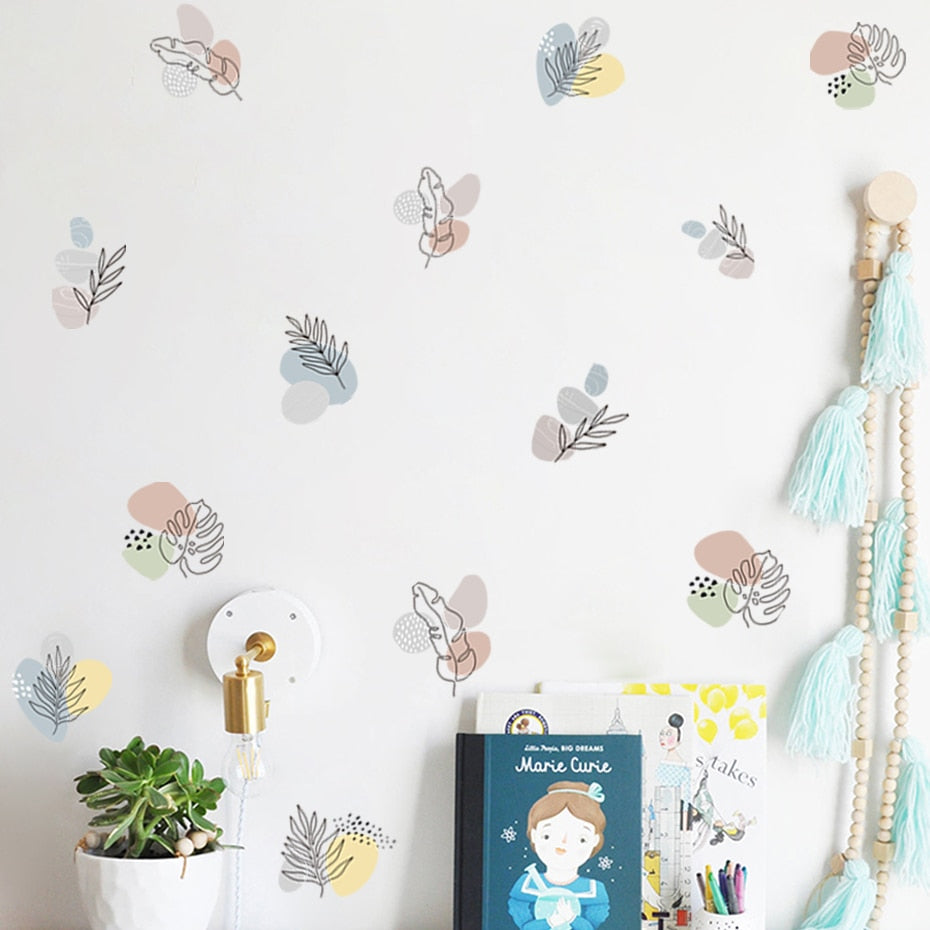Nursery Wall Decals Vector Abstract Plant Shape