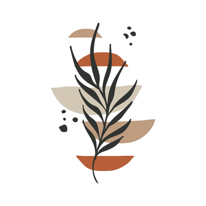 Boho Wall Decal Sun Leaf Botanical Abstract