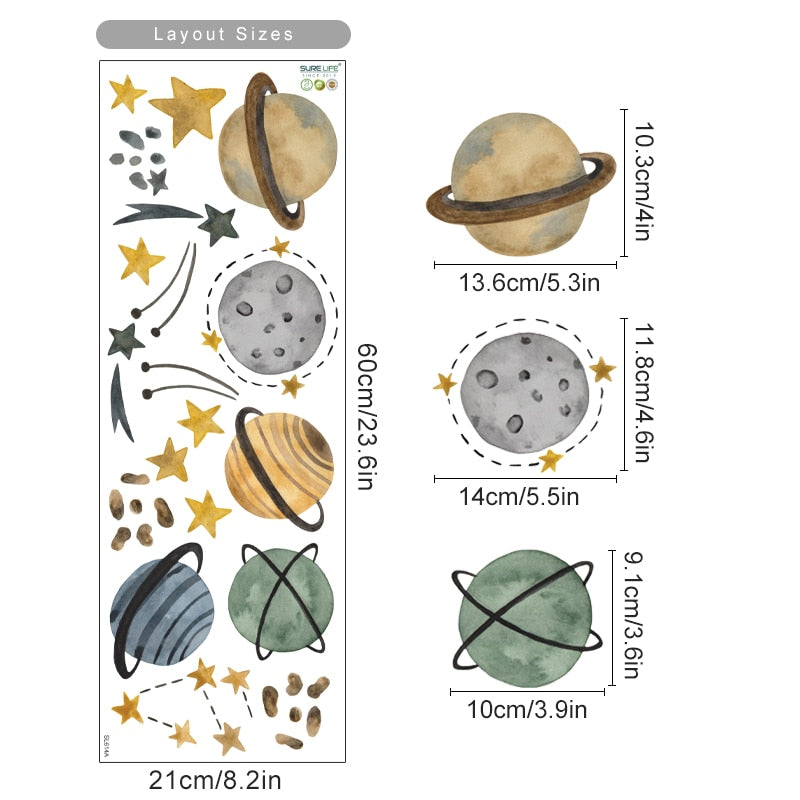 Space Universe Stars Wall Decals