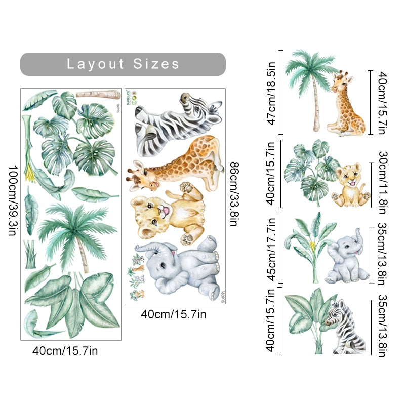 Animal Wall Decal Cute Animals