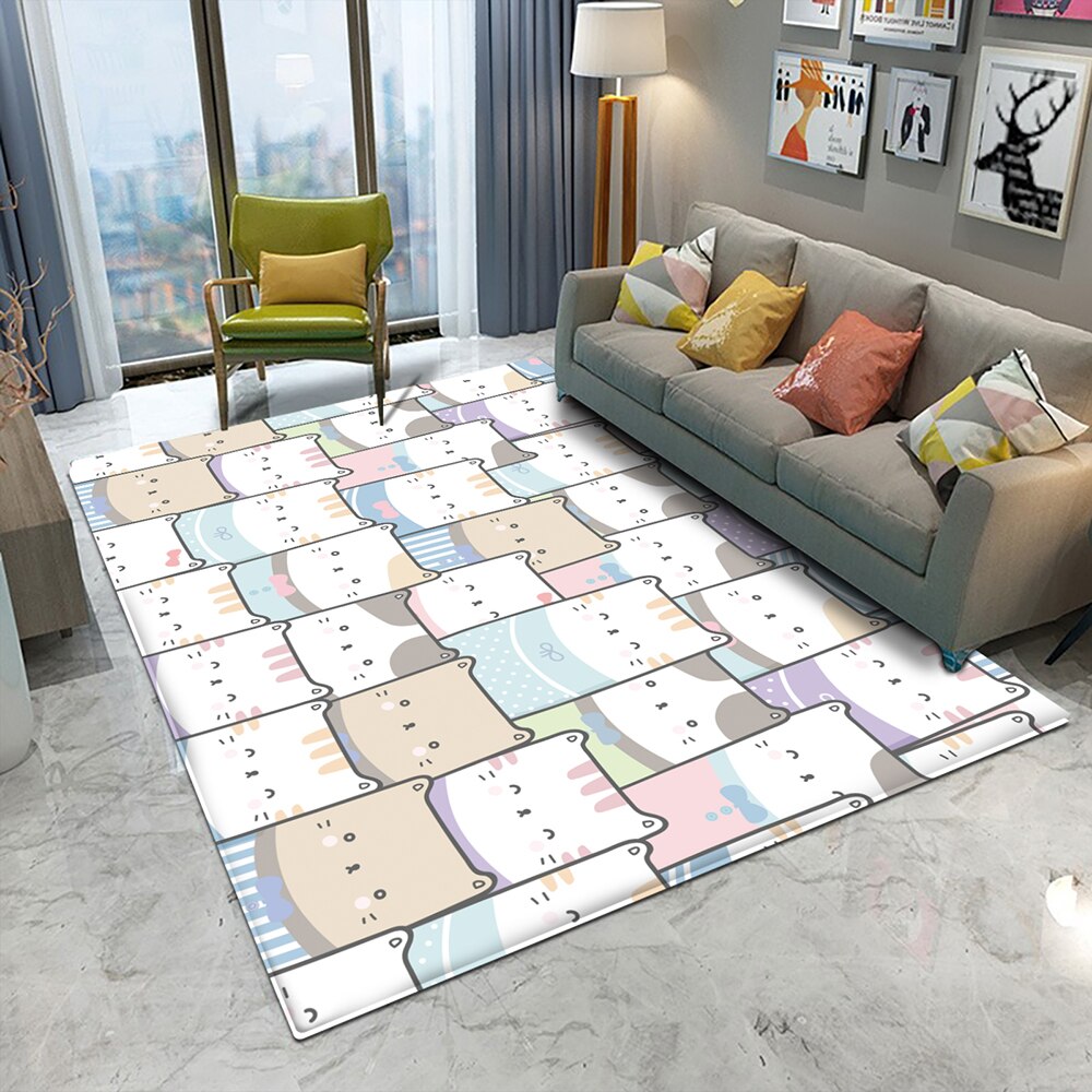 Nursery Cartoon Style Rectangle Area Rug