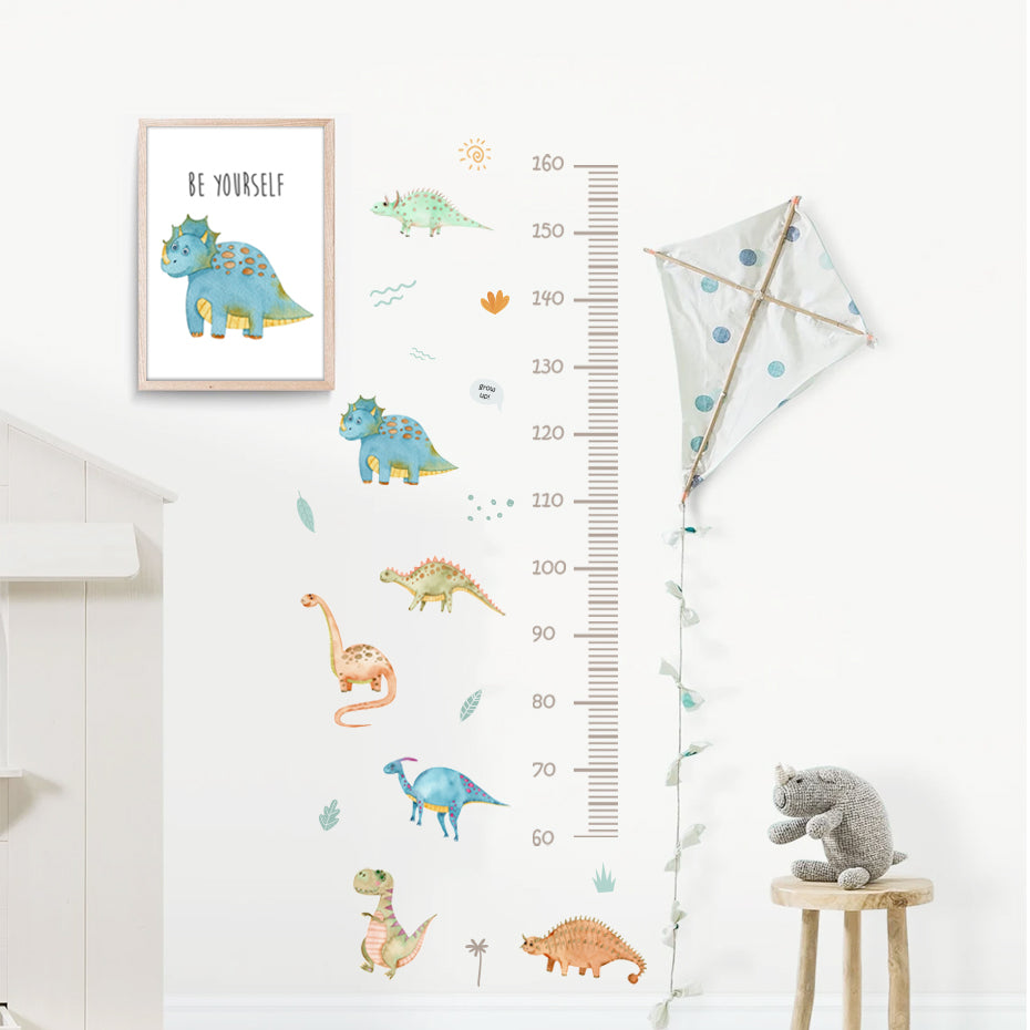 Cartoon Height Measurement Dinosaur Wall Decals