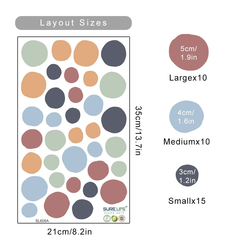 Pattern Wall Decal Colorful Polka Dots