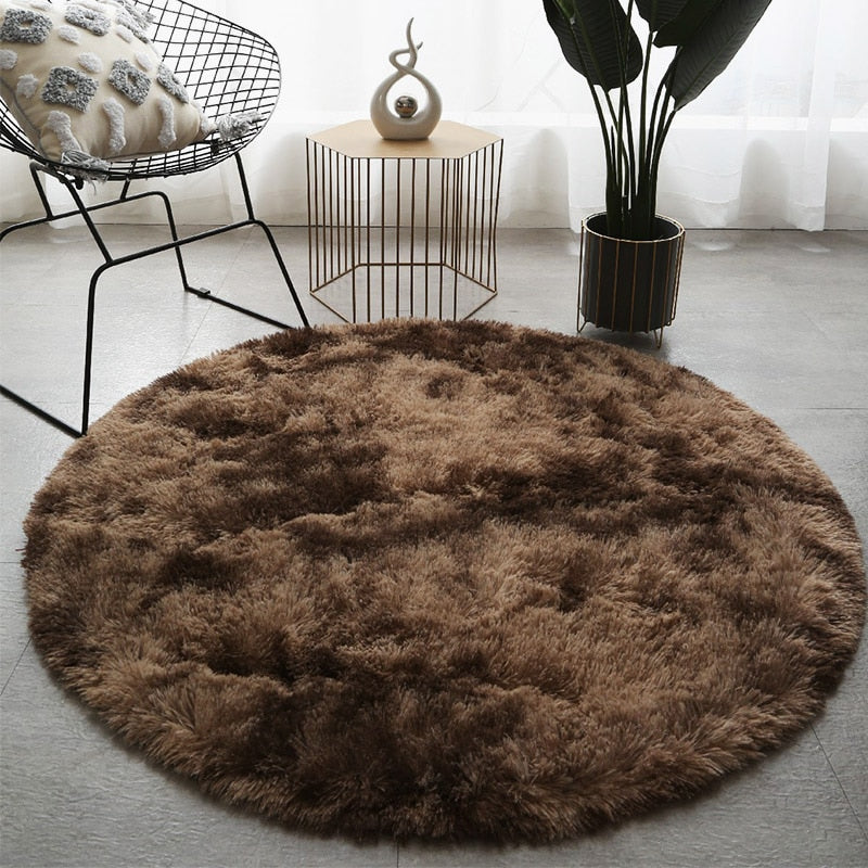 Fluffy Thick Area Round Rug