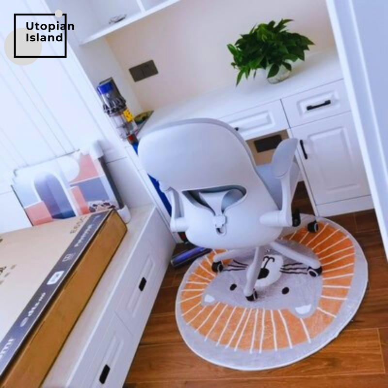 Area Round Rug Tiger Portraits