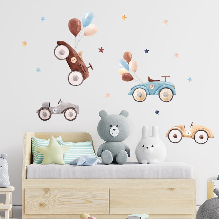 Cartoon Wall Decals Cute Cars