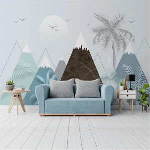 Nordic Mountains And Plants Wallpaper Mural