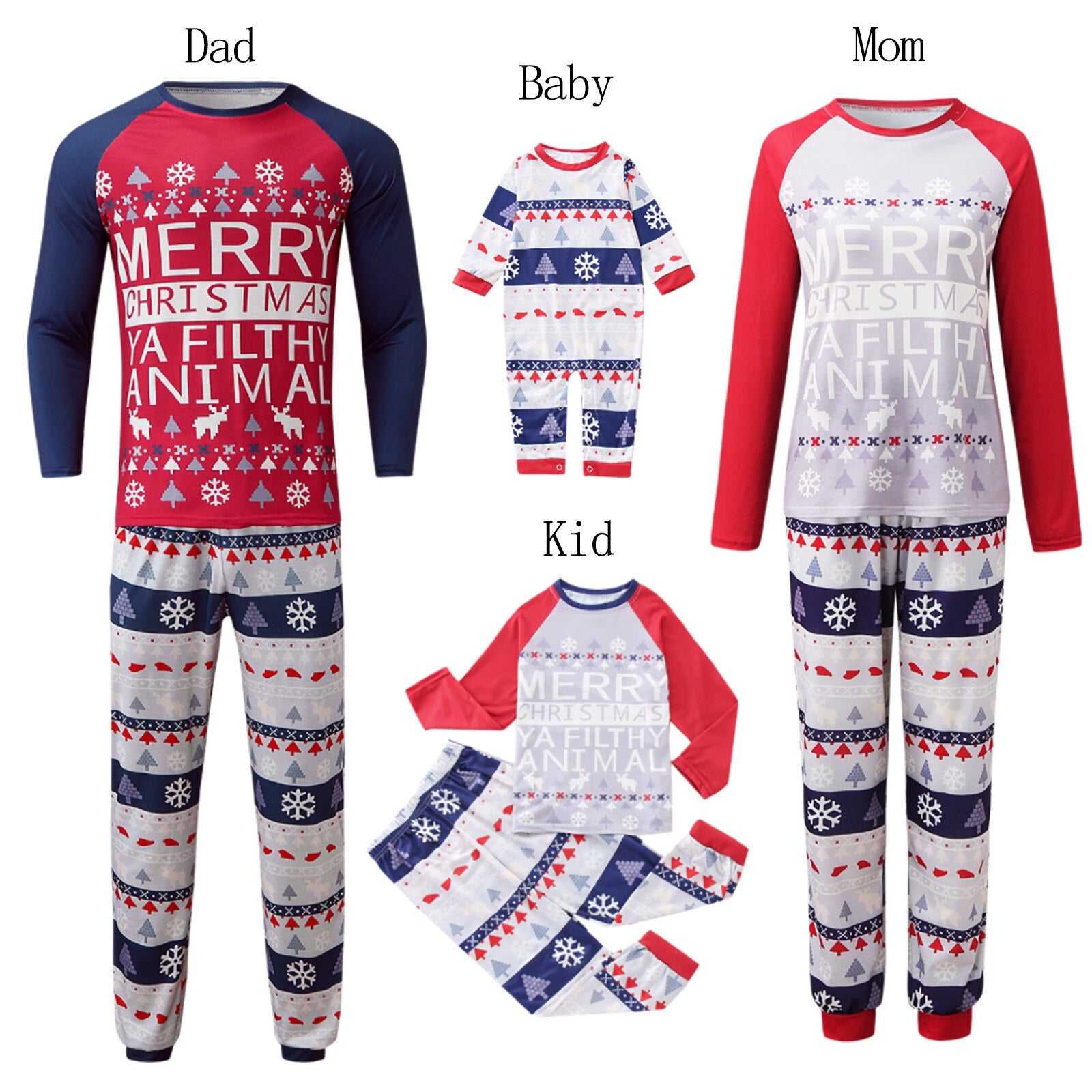 Matching Christmas Pajamas Jumpsuit Family Set - Filthy Animal